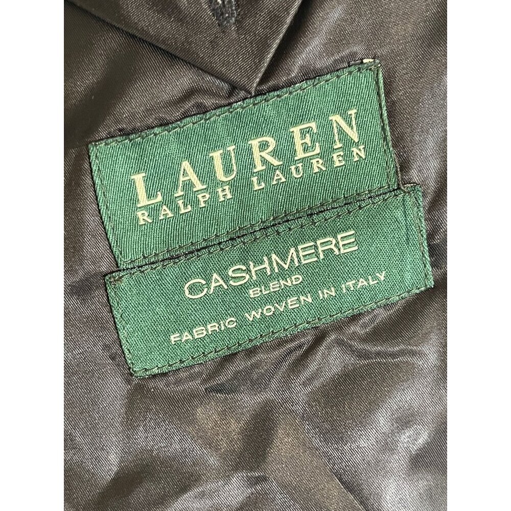 Cashmere Woven Ralph Lauren Top Coat Black Designer Neutral Classic Italy Long - Picture 3 of 15
